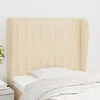 Image de Tête De Lit Avec Oreilles Crème 93x23x118/128 Cm Tissu Vidaxl