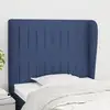 Image de Tête De Lit Avec Oreilles Bleu 93x23x118/128 Cm Tissu Vidaxl