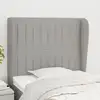 Image de Tête De Lit Avec Oreilles Gris Clair 103x23x118/128 Cm Tissu Vidaxl