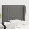 Image de Tête De Lit Avec Oreilles Gris Foncé 103x23x118/128 Cm Tissu Vidaxl
