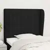 Image de Tête De Lit Avec Oreilles Noir 103x23x118/128 Cm Tissu Vidaxl