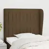 Image de Tête De Lit Avec Oreilles Marron Foncé 103x23x118/128 Cm Tissu Vidaxl
