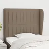 Image de vidaXL Tête de lit avec oreilles Taupe 103x23x118-128 cm Tissu3118188