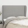 Image de Tête De Lit Avec Oreilles Gris Clair 147x23x118/128 Cm Tissu Vidaxl