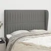 Image de Tête De Lit Avec Oreilles Gris Foncé 147x23x118/128 Cm Tissu Vidaxl