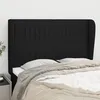 Image de Tête De Lit Avec Oreilles Noir 147x23x118/128 Cm Tissu Vidaxl