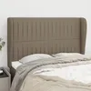 Image de Tête De Lit Avec Oreilles Taupe 147x23x118/128 Cm Tissu Vidaxl