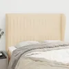 Image de Tête De Lit Avec Oreilles Crème 147x23x118/128 Cm Tissu Vidaxl