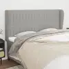 Image de Tête De Lit Avec Oreilles Gris Clair 163x23x118/128 Cm Tissu Vidaxl