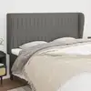 Image de Tête De Lit Avec Oreilles Gris Foncé 163x23x118/128 Cm Tissu Vidaxl