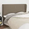 Image de vidaXL Tête de lit avec oreilles Taupe 163x23x118-128 cm Tissu3118204