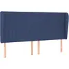 Image de Tête De Lit Avec Oreilles Bleu 163x23x118/128 Cm Tissu Vidaxl