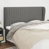 Image de Tête De Lit Avec Oreilles Gris Foncé 203x23x118/128 Cm Tissu Vidaxl