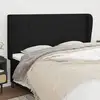 Image de Tête De Lit Avec Oreilles Noir 203x23x118/128 Cm Tissu Vidaxl