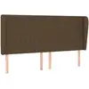 Image de Tête De Lit Avec Oreilles Marron Foncé 203x23x118/128 Cm Tissu Vidaxl