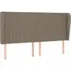 Image de Tête De Lit Avec Oreilles Taupe 203x23x118/128 Cm Tissu Vidaxl