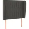 Image de Tête De Lit Avec Oreilles Gris Foncé 83x23x118/128 Cm Velours Vidaxl