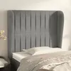 Image de Tête De Lit Avec Oreilles Gris Clair 93x23x118/128 Cm Velours Vidaxl