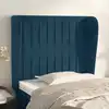 Image de Tête De Lit Avec Oreilles Bleu Foncé 93x23x118/128 Cm Velours Vidaxl