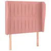 Image de Tête De Lit Avec Oreilles Rose 103x23x118/128 Cm Velours Vidaxl