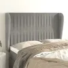 Image de Tête De Lit Avec Oreilles Gris Clair 147x23x118/128 Cm Velours Vidaxl