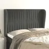 Image de Tête De Lit Avec Oreilles Gris Foncé 147x23x118/128 Cm Velours Vidaxl