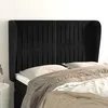 Image de Tête De Lit Avec Oreilles Noir 147x23x118/128 Cm Velours Vidaxl