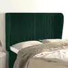 Image de Tête De Lit Avec Oreilles Vert Foncé 147x23x118/128 Cm Velours Vidaxl