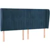 Image de Tête De Lit Avec Oreilles Bleu Foncé 163x23x118/128 Cm Velours Vidaxl