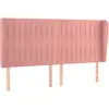 Image de Tête De Lit Avec Oreilles Rose 163x23x118/128 Cm Velours Vidaxl