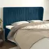 Image de Tête De Lit Avec Oreilles Bleu Foncé 183x23x118/128 Cm Velours Vidaxl