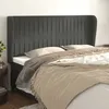 Image de Tête De Lit Avec Oreilles Gris Foncé 203x23x118/128 Cm Velours Vidaxl