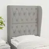 Image de Tête De Lit Avec Oreilles Gris Clair 83x23x118/128 Cm Tissu Vidaxl
