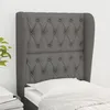 Image de Tête De Lit Avec Oreilles Gris Foncé 83x23x118/128 Cm Tissu Vidaxl