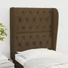 Image de Tête De Lit Avec Oreilles Marron Foncé 83x23x118/128 Cm Tissu Vidaxl