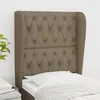 Image de Tête De Lit Avec Oreilles Taupe 83x23x118/128 Cm Tissu Vidaxl