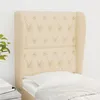 Image de Tête De Lit Avec Oreilles Crème 83x23x118/128 Cm Tissu Vidaxl