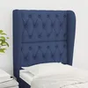 Image de Tête De Lit Avec Oreilles Bleu 83x23x118/128 Cm Tissu Vidaxl