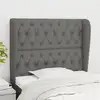 Image de Tête De Lit Avec Oreilles Gris Foncé 93x23x118/128 Cm Tissu Vidaxl