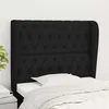 Image de Tête De Lit Avec Oreilles Noir 93x23x118/128 Cm Tissu Vidaxl