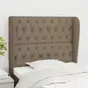 Image de Tête De Lit Avec Oreilles Taupe 93x23x118/128 Cm Tissu Vidaxl
