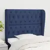 Image de Tête De Lit Avec Oreilles Bleu 93x23x118/128 Cm Tissu Vidaxl