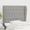 Image de Tête De Lit Avec Oreilles Gris Clair 103x23x118/128 Cm Tissu Vidaxl