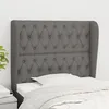 Image de Tête De Lit Avec Oreilles Gris Foncé 103x23x118/128 Cm Tissu Vidaxl