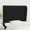 Image de Tête De Lit Avec Oreilles Noir 103x23x118/128 Cm Tissu Vidaxl