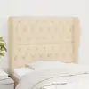 Image de Tête De Lit Avec Oreilles Crème 103x23x118/128 Cm Tissu Vidaxl