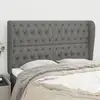 Image de Tête De Lit Avec Oreilles Gris Foncé 163x23x118/128 Cm Tissu Vidaxl