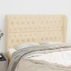 Image de Tête De Lit Avec Oreilles Crème 163x23x118/128 Cm Tissu Vidaxl