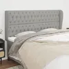 Image de Tête De Lit Avec Oreilles Gris Clair 203x23x118/128 Cm Tissu Vidaxl