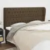 Image de Tête De Lit Avec Oreilles Marron Foncé 203x23x118/128 Cm Tissu Vidaxl